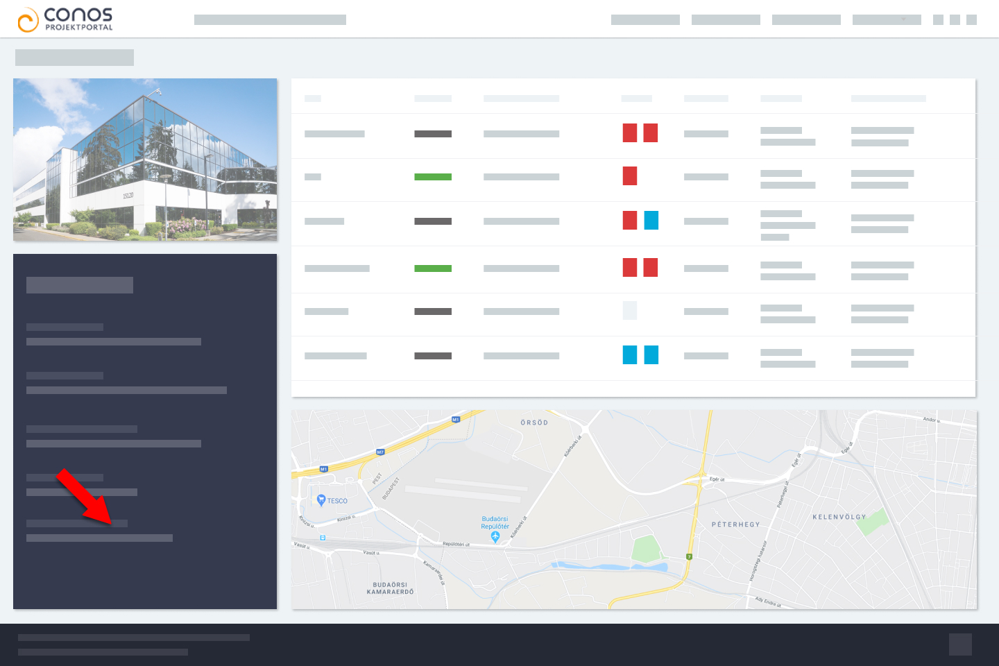 Conos ProjektPortal Project Information page screenshot